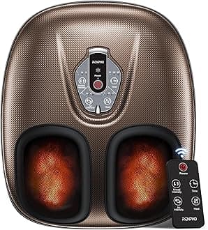 RENPHO Foot Massager Machine with Heat [2026 Upgraded], Shiatsu Foot Massager for Plantar Fasciitis, Birthday Gifts for Women Men, Cordless Control, Best Gifts for Women/Mom/Wife, Brown