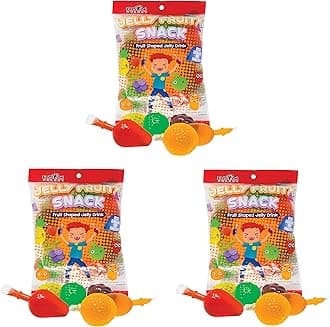 Fusion Select Jelly Fruit Snack Jelly Fruits Hit or Miss Challenge- Fruit-Shaped Jelly- Assorted Flavors, Strawberry, Orange, Apple, Pineapple, Grape, Mango (3 Bags)
