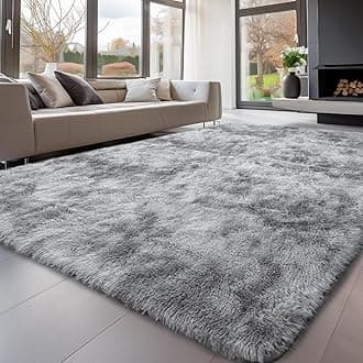 Sour Lemon Rugs Living Room 160x230cm, Grey Area Rugs for Bedroom, Washable Anti Slip Extra Large Shaggy Soft Rug Fluffy Modern Floor Carpets Mat Beside Carpet for Kids Living Room