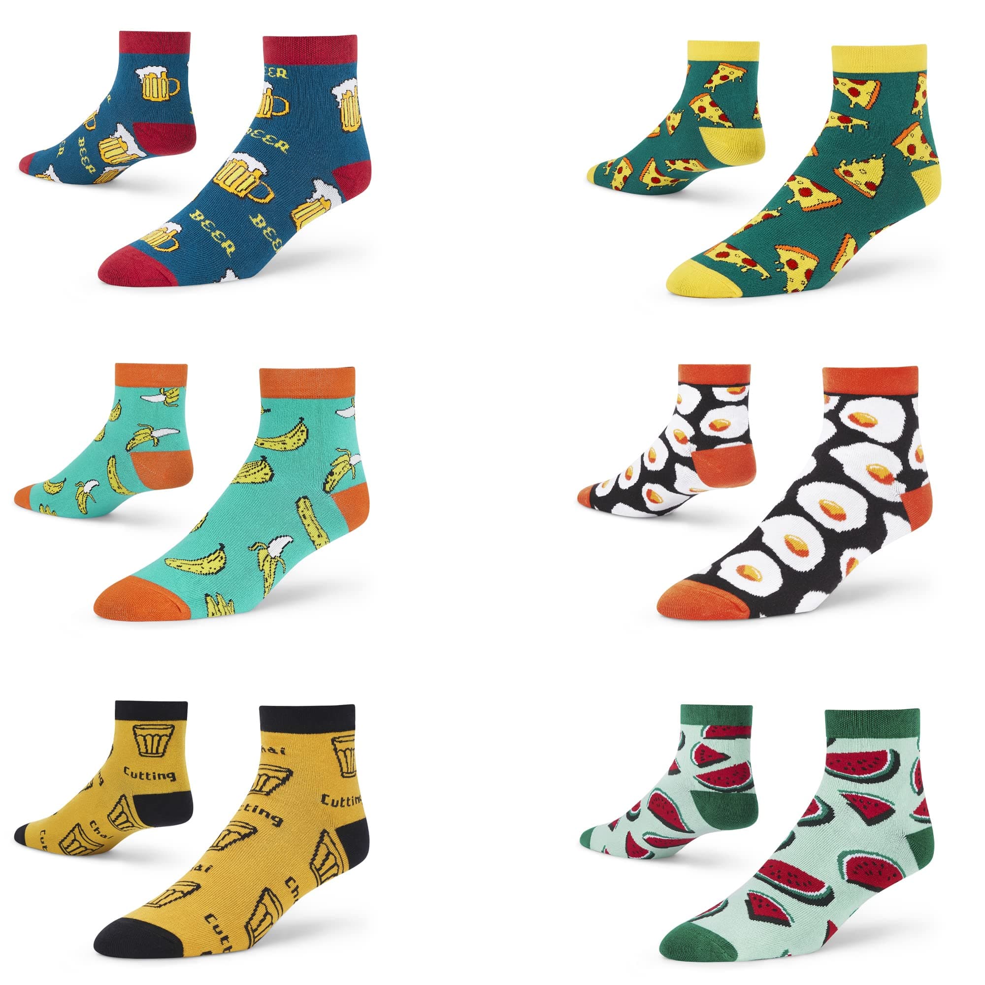 Men's and Women's Combed Cotton Ankle Length Socks (Pack of 6) (Multicolour, Free Size)