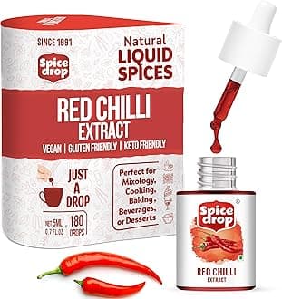 Spice Drop Red Chillies Lal Mirch Extract | 100% Natural | For Curries And Foods | Natural Herb Extract | Authentic Flavor And Color | Vegan | 5ML (180 Drops)