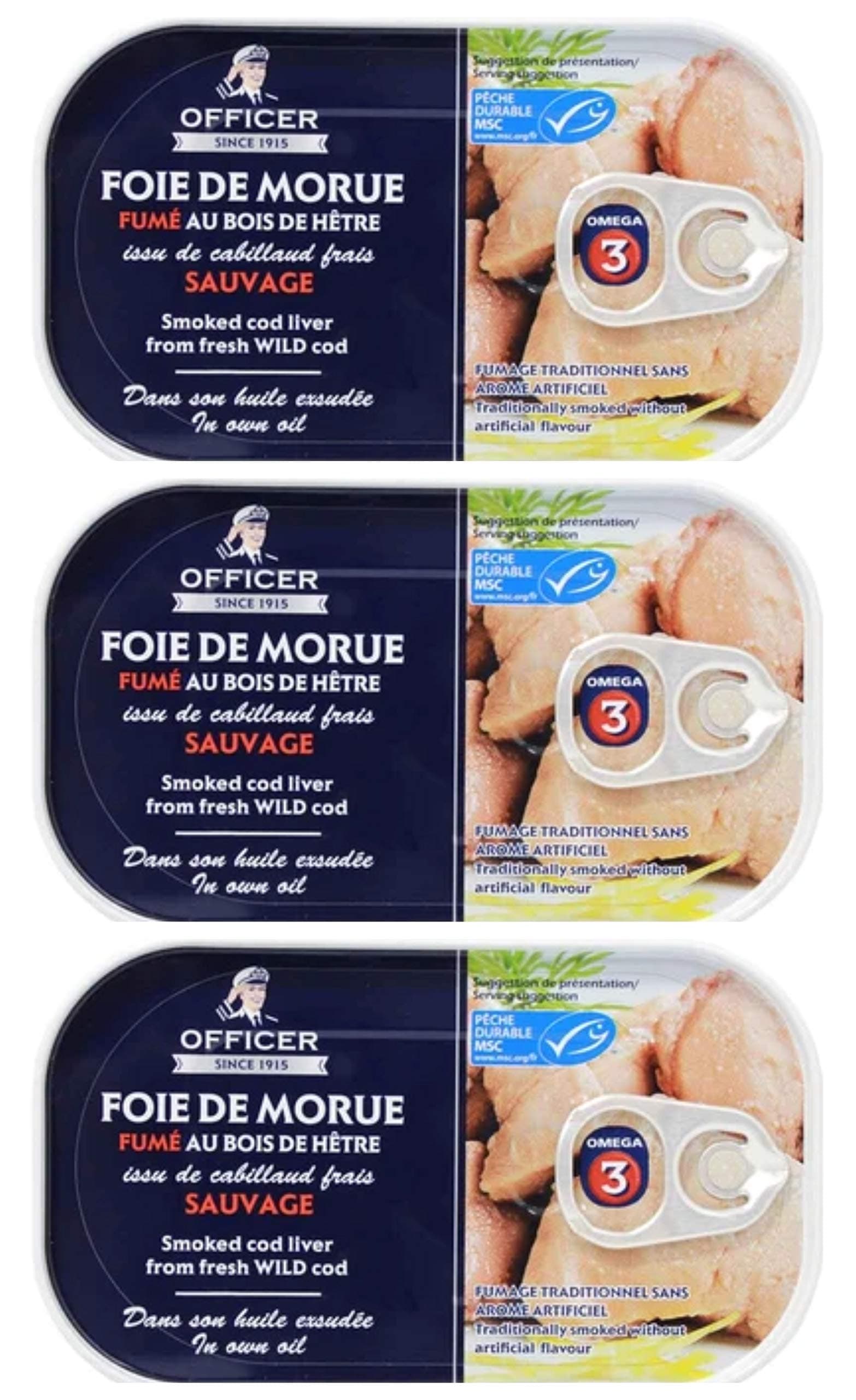 Wild Officer Smoked Cod Liver 120g Pack of 3