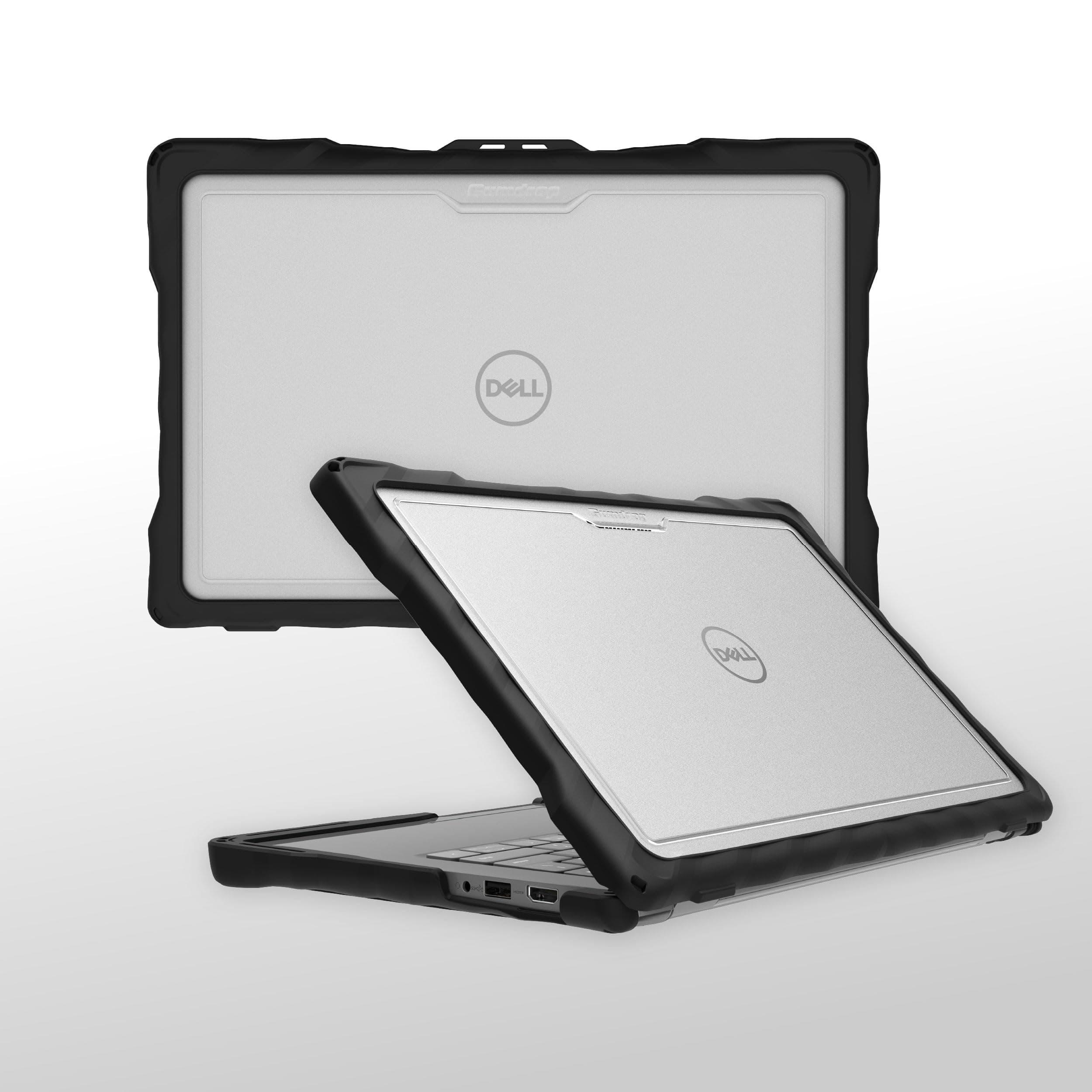 Gumdrop DropTech Custom Case Dell Latitude 5440|5450 Precision 3480 Clamshell-Drop Tested Protection Rubberized Thread on Sides Seamless Asset Tagging Snap in Installation for School or Work-Black