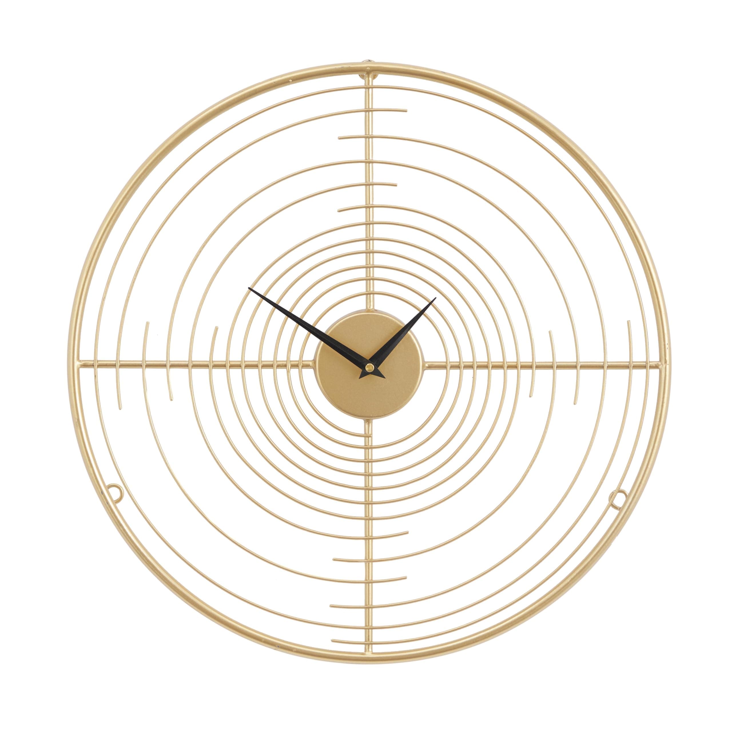 Contemporary Gold Metal Wall Clock