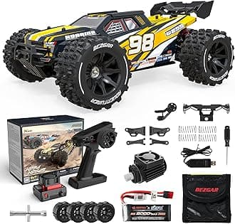 BEZGAR HP141S Fast RC Truck - 1:14 Scale Offroad Waterproof, Monster Truck, Hobby Off Road Electric Car, 4WD Brushless Motor