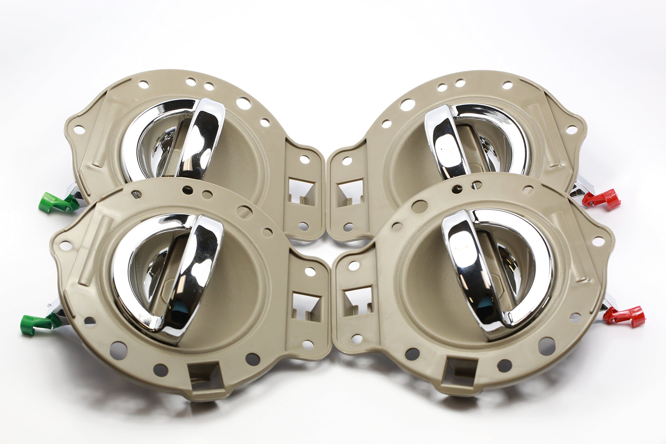 Performance PFM-350451 Chrome/Tan Set of 4 Interior Inside Door Handle for Jeep Commander