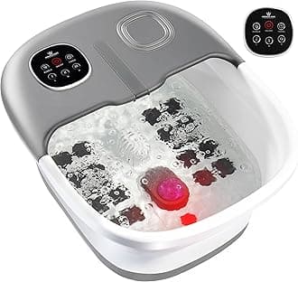 Foot Spa with Heat and Massage and Jets Includes A Remote Control A Pumice Stone Collapsible Foot Spa Massager with Heat and Massage Bubbles and Vibration