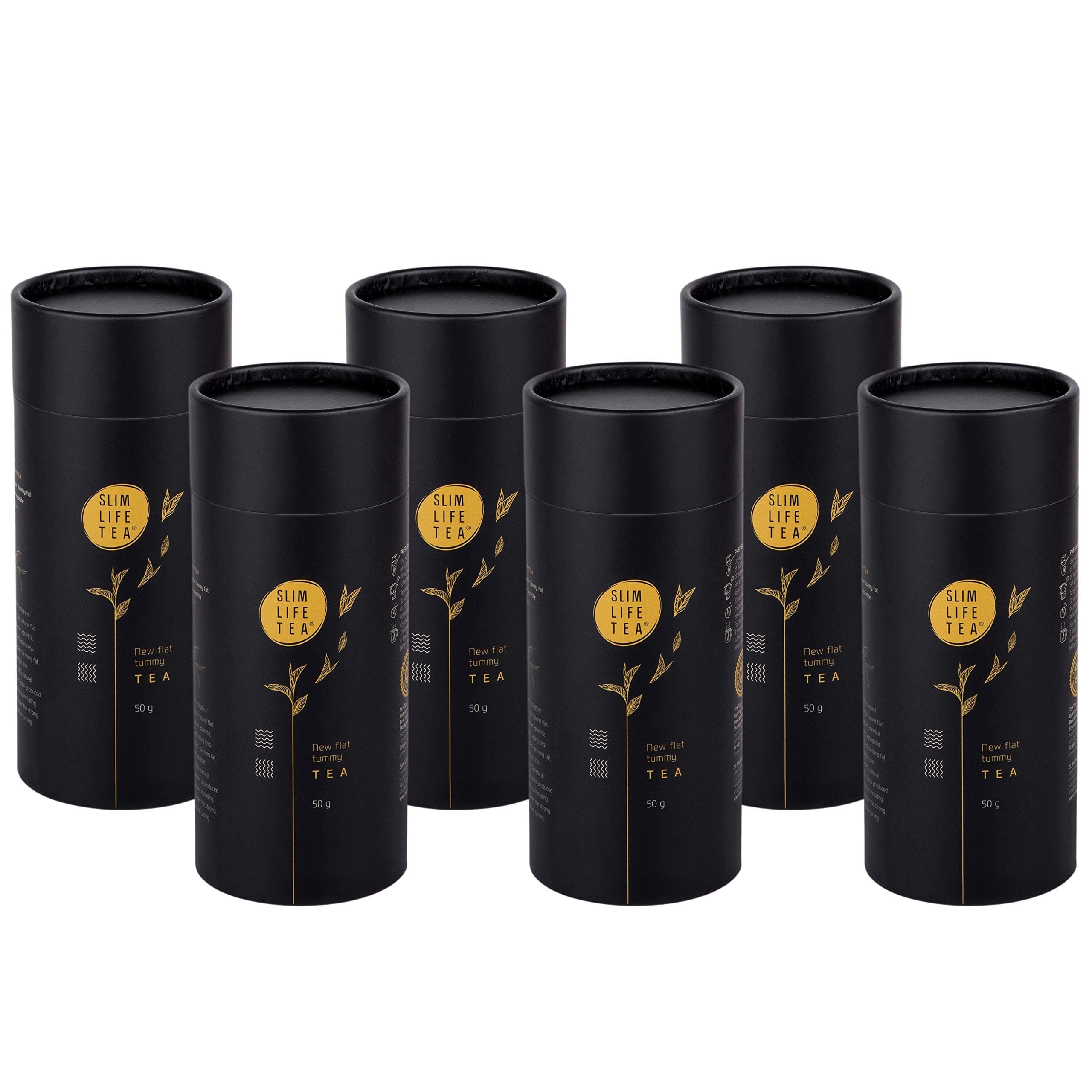 Slim Life Tea 3 Month Package (Includes 6 Tins of Tea). Burns Fat, Non-laxative, Tasty