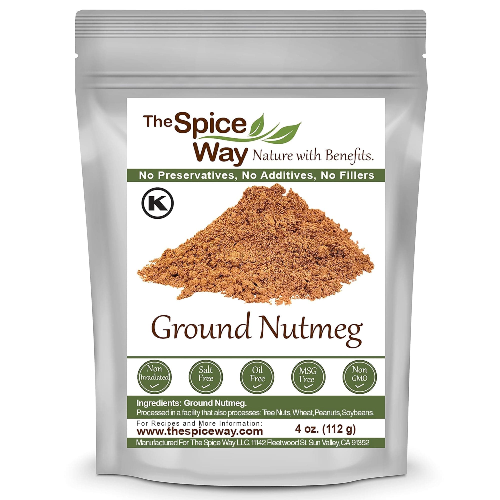 Ground Nutmeg - premium powder - 4 oz resealable bag