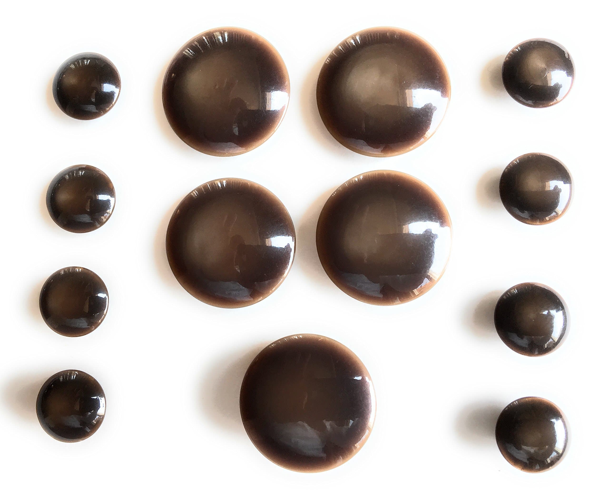 HB BROWN BUTTON SET -- ~ For Blazer, Suits, Sport Coat, Uniform, Jacket , Dresses 13 Pc.