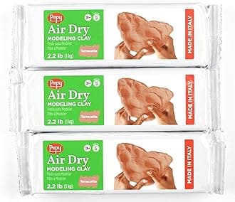 Pepy Premium European Air Dry Modeling Clay Terracotta 3 Pack 2.2 lb Bars, 6.6 lbs Total, Easy to Use Air-Hardening Clay for Classroom and Montessori Sculpting and Crafts Projects