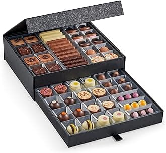 Hotel Chocolat Classic Cabinet 600g - Assortment of 61 Milk, White and Dark Chocolates - Large Chocolate Gift Box for Birthday, Anniversary, Thank You