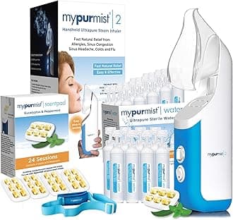 - Mypurmist® Premium Value Pack - Handheld Ultrapure Instant Steam Inhaler - Fast Allergy Nasal Congestion Cold Cough Sinus Relief - Vaporizer Humidifier Steamer, Voice Care