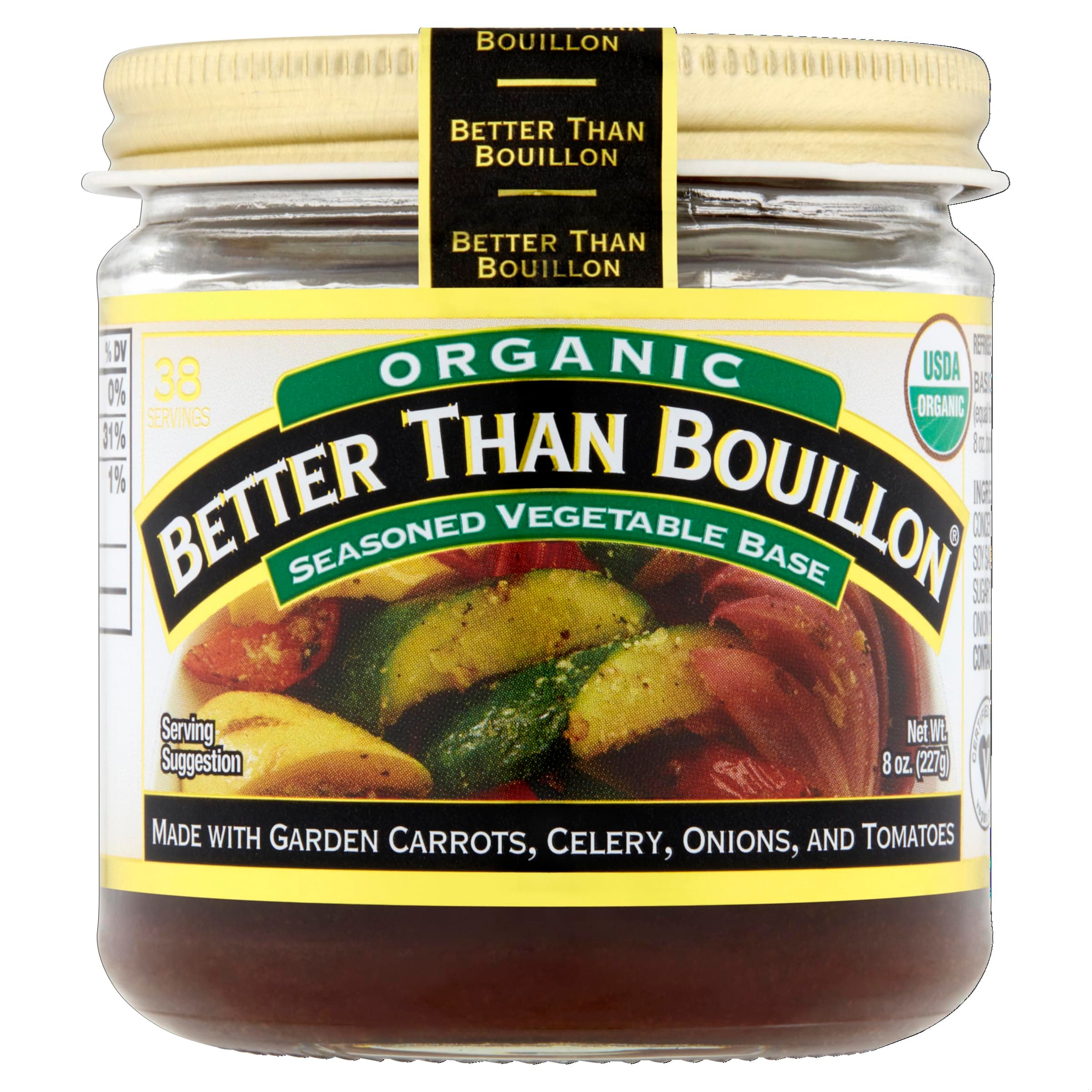 Organic Vegetable Base, Made from Seasoned & Concentrated Vegetables, Organic & Vegan, Makes 9.5 Quarts of Broth, 8 OZ Jar (Single)
