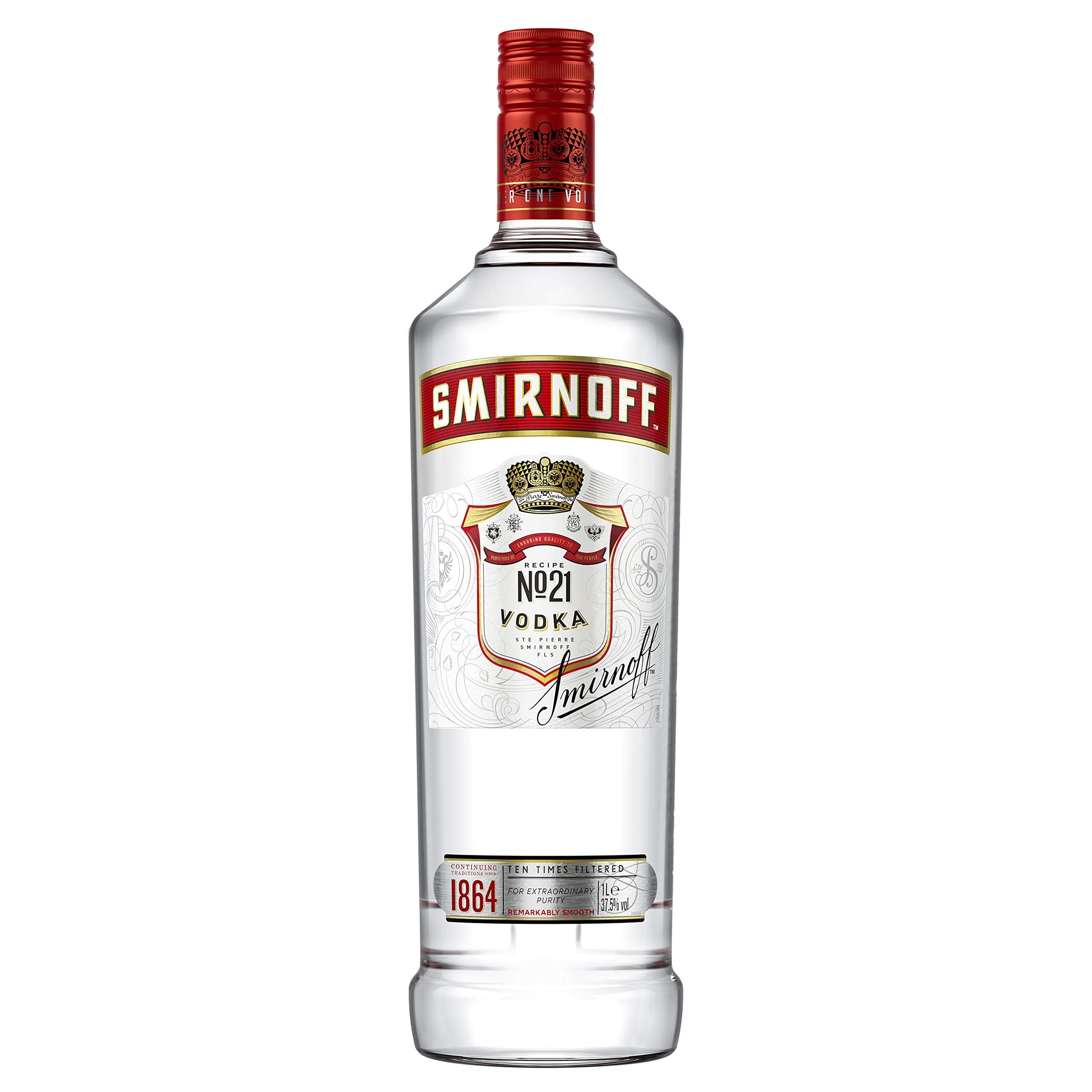 No. 21 Vodka | 37.5% vol | 1L | Triple Distilled & 10 x Filtered | Premium Made in Great Britain | Smooth with a Hint of Sweetness & Pepper | 1ltr