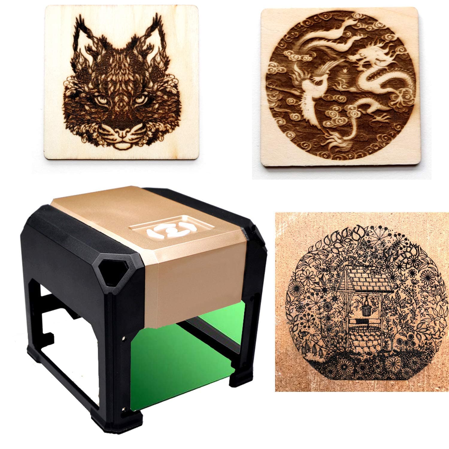 Laser Engraver Laser Engraving Machine Laser Engraver Printer Mini 3000mW Working Area 7.6X7.6CM for DIY Logo Marking