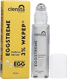 Clensta Eyebrow Growth Roll On Serum | Enriched with Vitamin E & Egg Protein | Adds Strength & Shine | For Fuller & Thick Brows | 0.27 Fl Oz/8ml