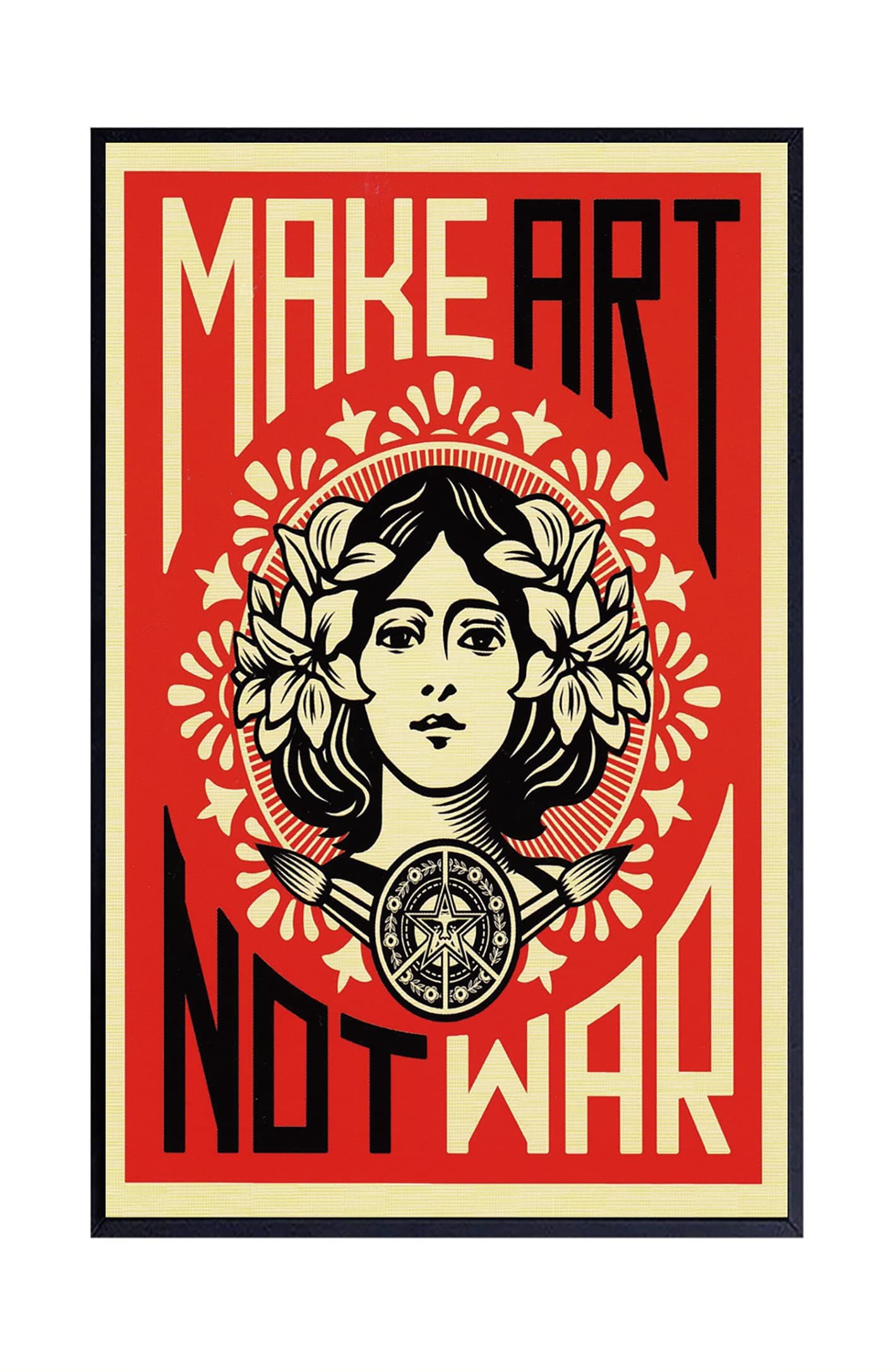 FatCat Wall Graphics Make Art Not War Anti-War Peace Poster Frameless Gift 12 x 18 inch（30cm x 46cm）-LT-113