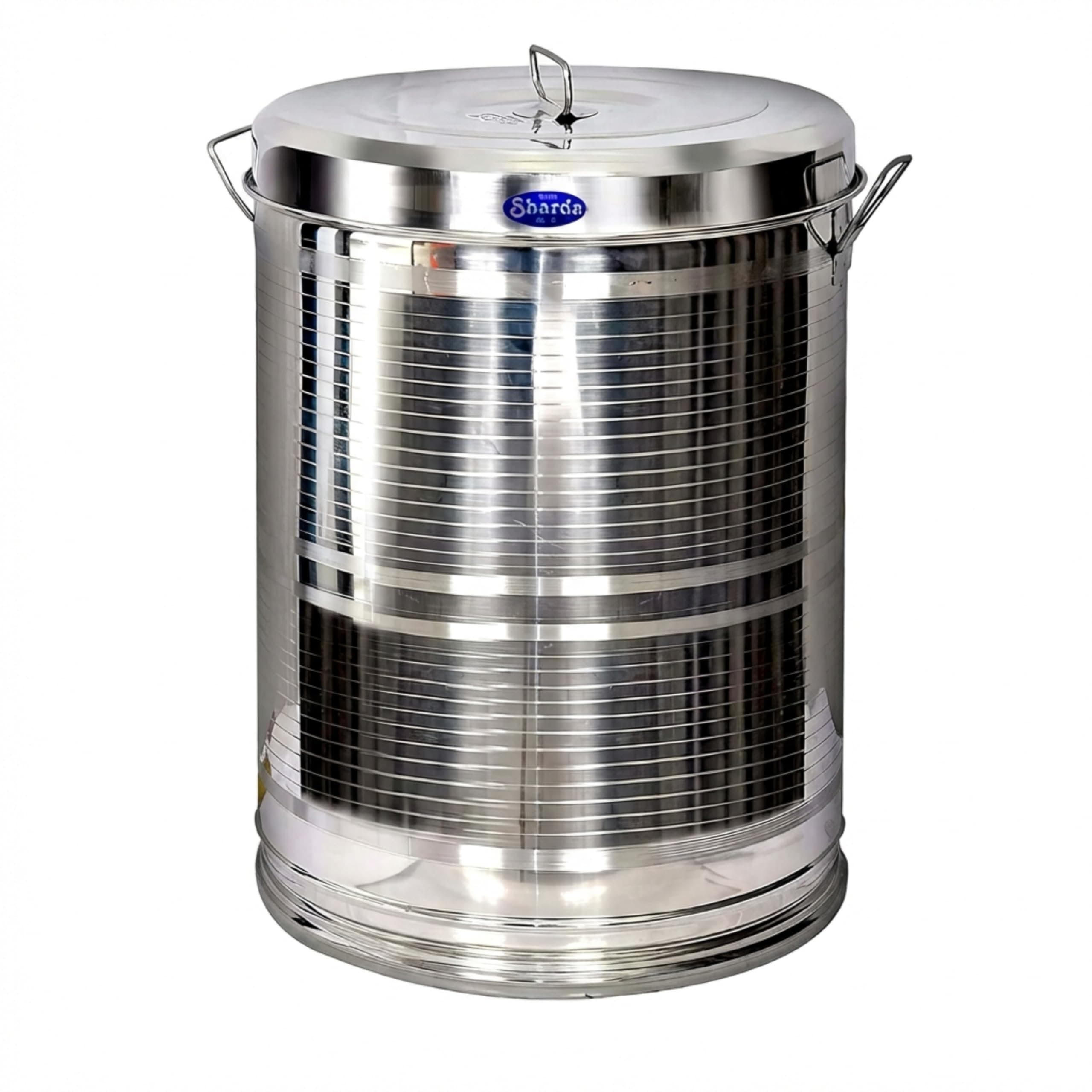 Sharda Metals Large Stainless Steel Storage Drum Containers (Capacity 10kg)