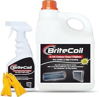 BriteCoil® AC Coil Cleaner - Condenser Coil Cleaner & Brightener - Concentrated - High Foaming - Non Acidic - 25% EXTRA FREE - Net Weight 1.25 KG