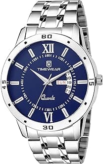 Analog Day Date Functioning Stainless Steel Chain Watch for Men