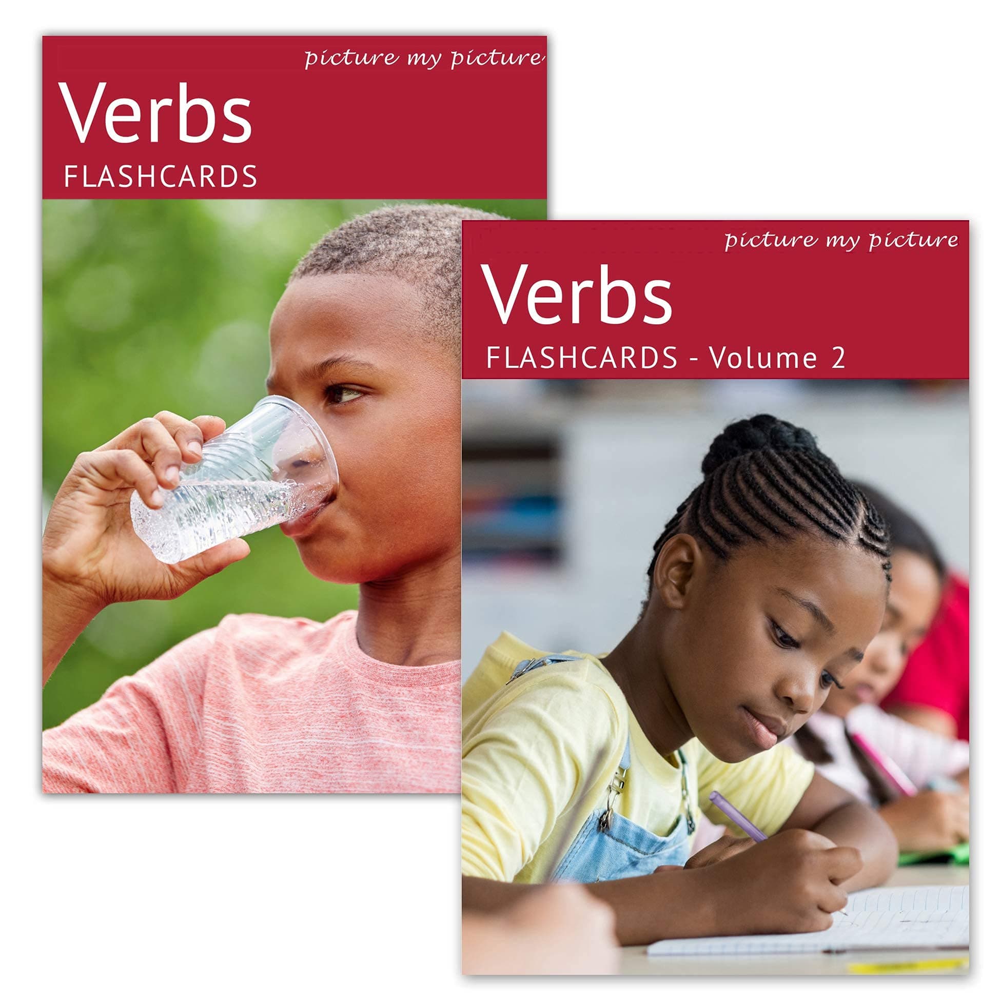 Picture My Picture Verbs Flash Card Bundle - Speech Therapy Tool for Vocabulary, Communication & Thinking, Scratch-Resistant with Activity Guide, Suitable for Education, ESL & ABA – Set of 80
