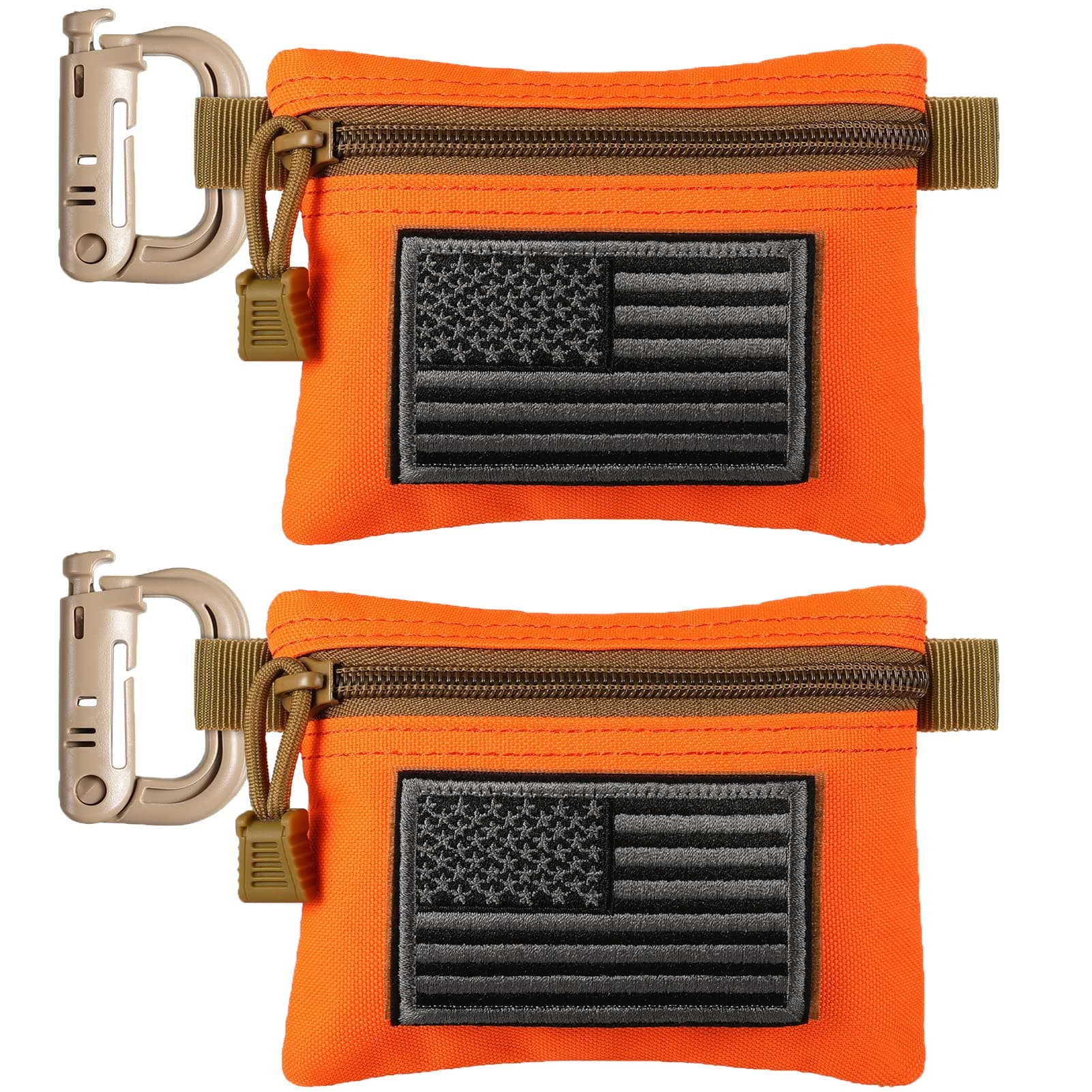 FRTKK 2 Pack Tactical Compact EDC Pouches Military Molle Utility Pouch Accessories Organizer Pouch Coin Purse Keychain Pocket Credit Card Holder Waist Pack