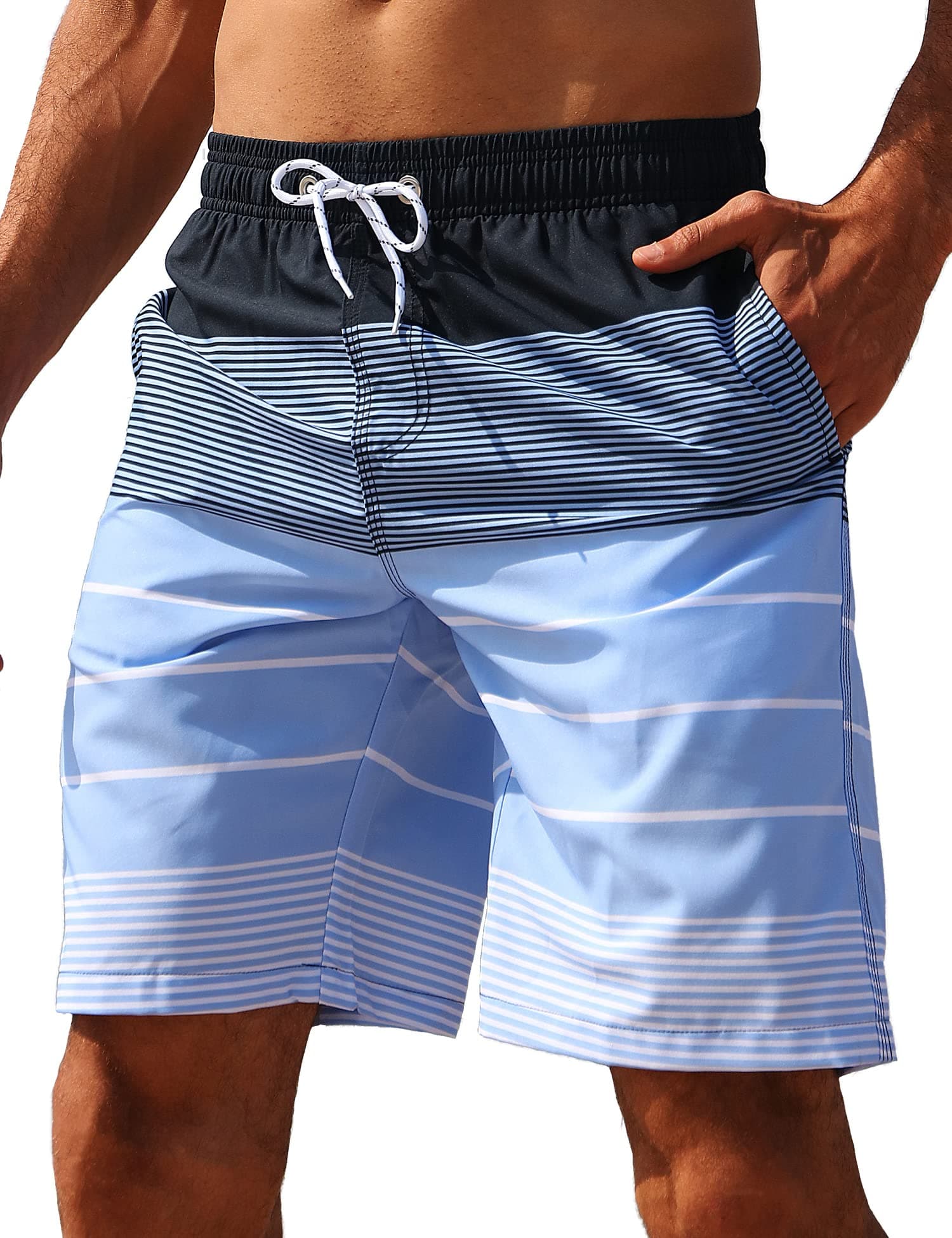 Men's Swim Trunks Quick Dry Bathing Suit Swimming Board Shorts Mesh Lining Beach Swimwear
