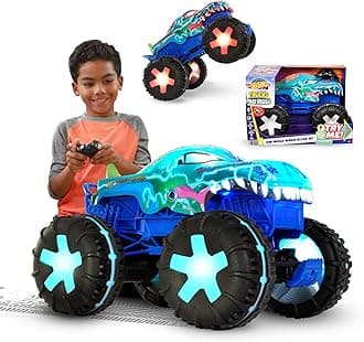 Hot Wheels Monster Trucks 1:15 Scale Mega-Wrex Alive Battery-Powered RC Vehicle with Lights & Sounds