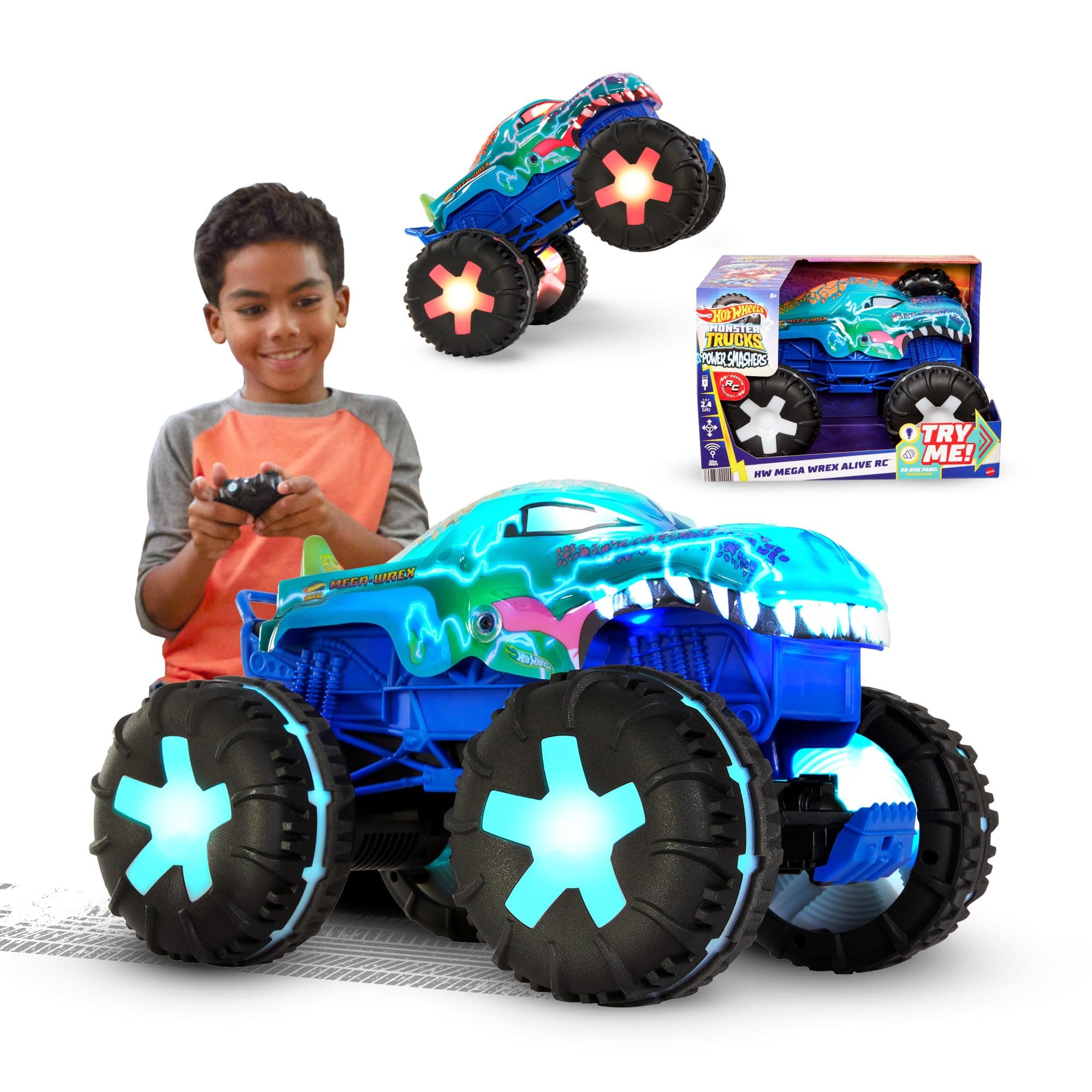 Monster Trucks 1:15 Scale Mega-Wrex Alive Battery-Powered RC Vehicle with Lights & Sounds​​