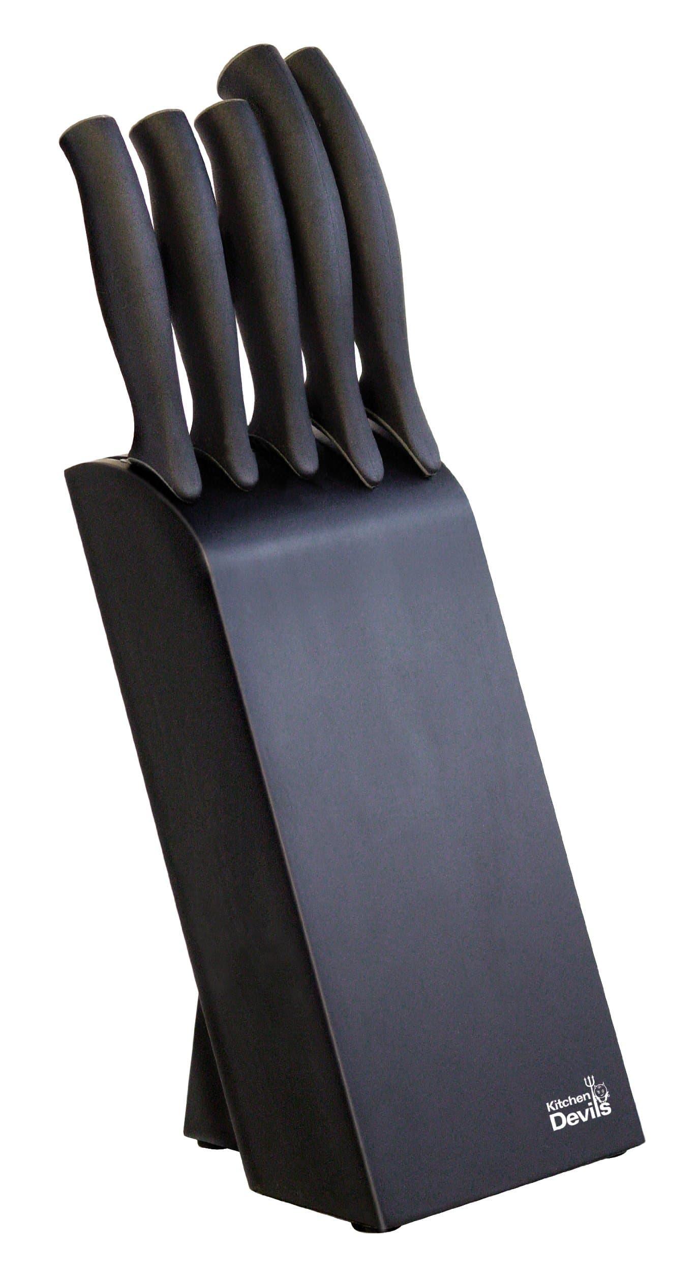 Kitchen Devils Control Knife Block Set, 16 x 13 x 38.5 cm, Black