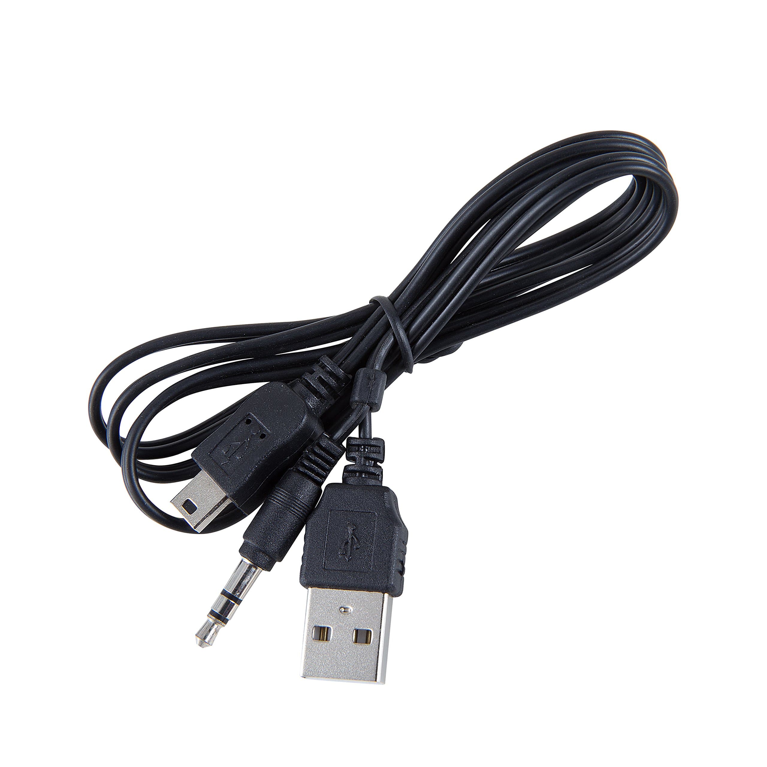 3.5mm Aux Audio Charger USB Cable Cord Adapter for iHome IHM60 IHM61 IHM59 Mini Speaker (Black)
