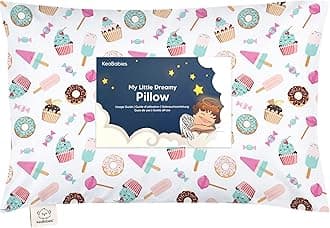 My Little Dreamy Toddler Pillow With Pillowcase - Organic Cotton for Sleeping, Kids, Travel - Mini Bed Pillow (Sweet Tooth)
