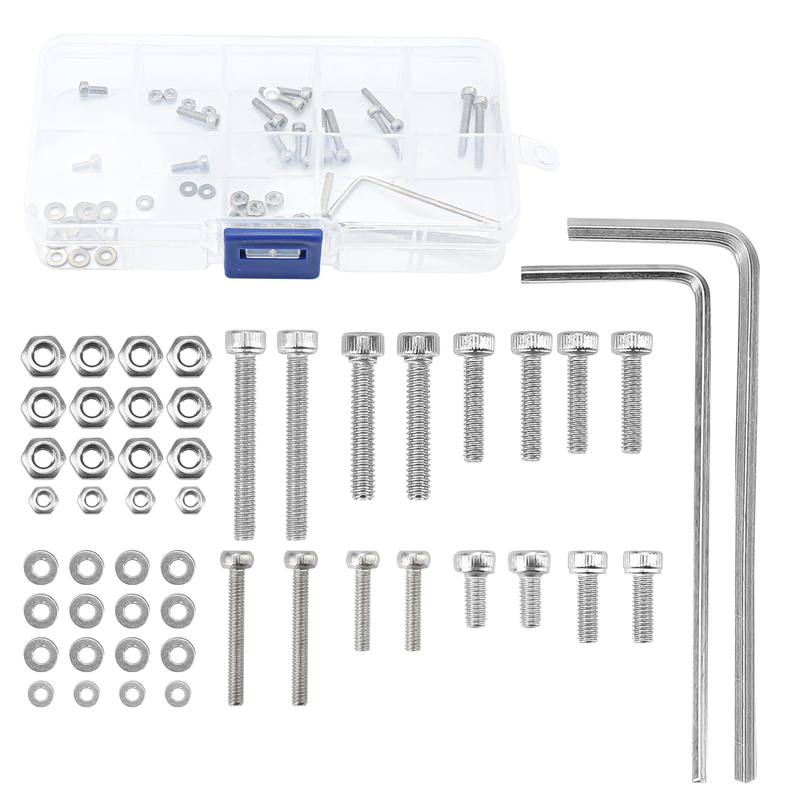 50pcs/set universal Turntable Headshell Cartridge Mounting Kit Stainless Steel Bolts Hex Socket Head Screws Nuts Set with mixed boxed.