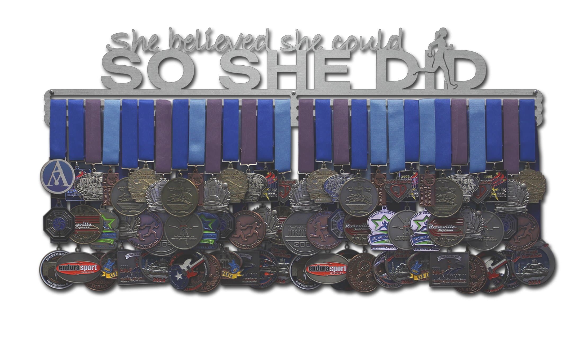 Allied Medal Hangers - She Believed She Could So She Did (Runner Figure): Awards Display Rack Holder - Multiple Size Options Available