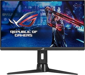 ASUS ROG Strix 24.5” 1080P HDR Gaming-Monitor (XG259CM) - Full HD, Fast IPS, 240Hz, 1ms, Extreme Low Motion Blur Sync, G-Sync compatible-KVM-support, Tripod socket for Webcam, USB Type-C, DisplayPort