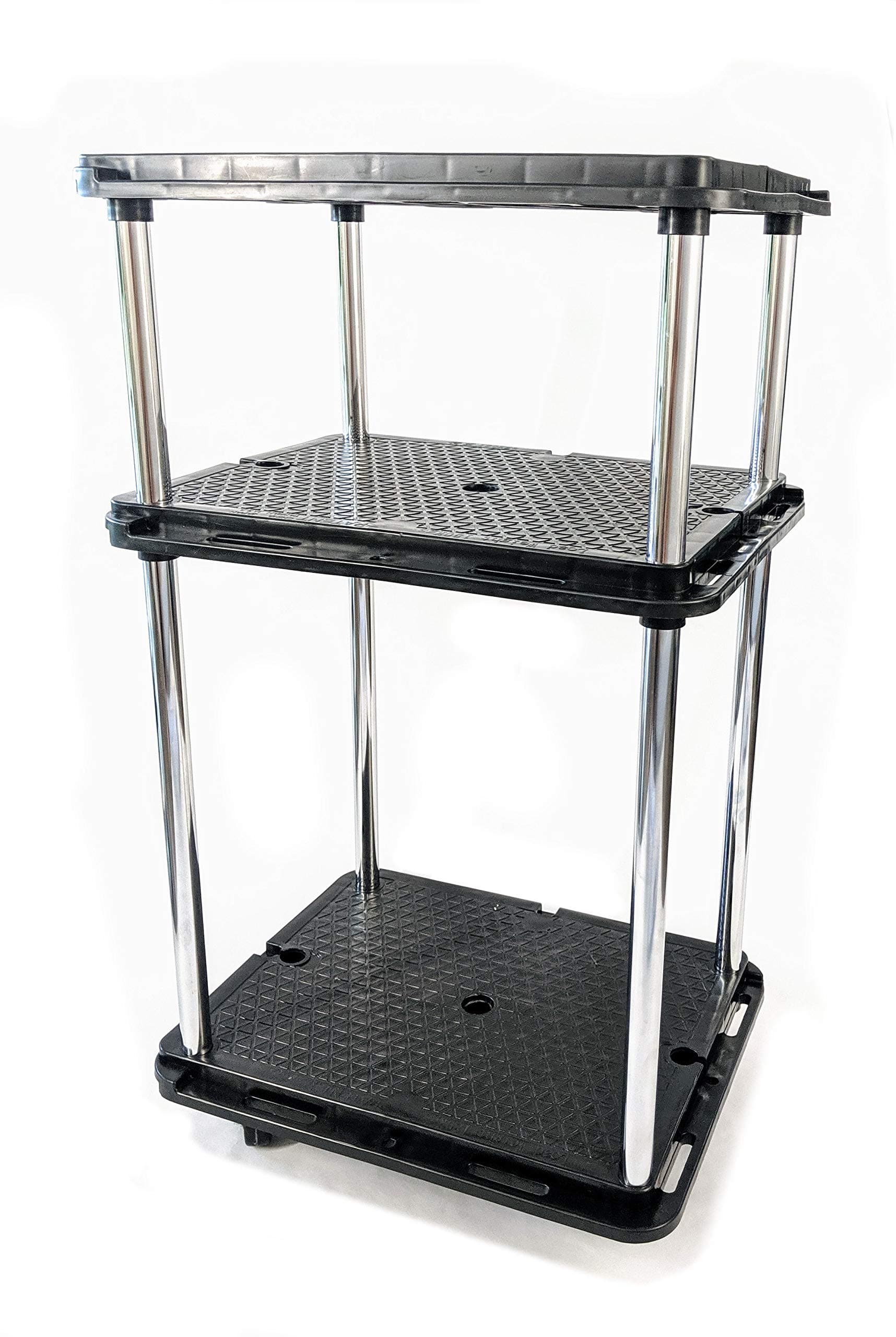 LapWorks Link-It Utility Cart, Heavy Duty, 350 Pound, Modular, Multipurpose Rolling Cart (3 Tier Cart)
