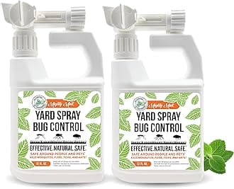 Peppermint Oil Lawn & Yard Bug Control Spray – Natural Outdoor Pest Repellent for Fleas, Ticks, Mosquitoes, Ants, and More – Plant-Based, Extra-Strength Formula – 32 oz (Pack of 2)