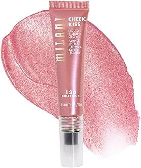 Cheek Kiss Liquid Blush + Glow, Creamy 2-in-1 Blush for Cheeks and Highlighter Makeup for Dewy, Radiant Finish - 130 Dolce Pink