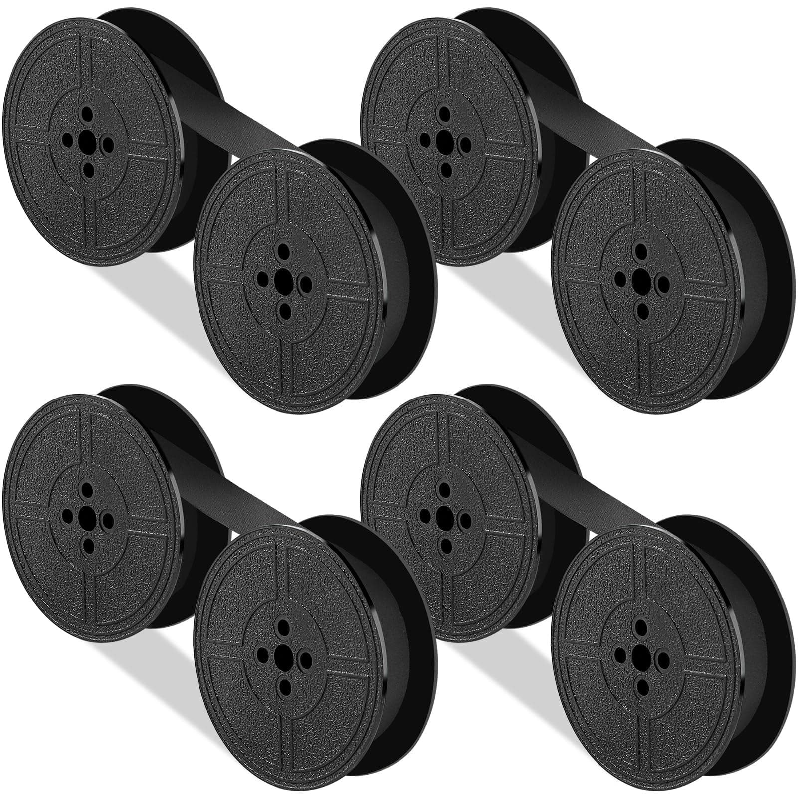 4 Pairs Universal Typewriter Ribbon, Black Twin Spool Typewriter Ink Ribbon, Twin Spool Replacement Pack for Most Typewriters Vintage Typewriters (Black)