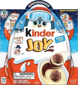 Kinder Joy Holiday Egg With Toy Surprise, 6 Count (Pack of 1)