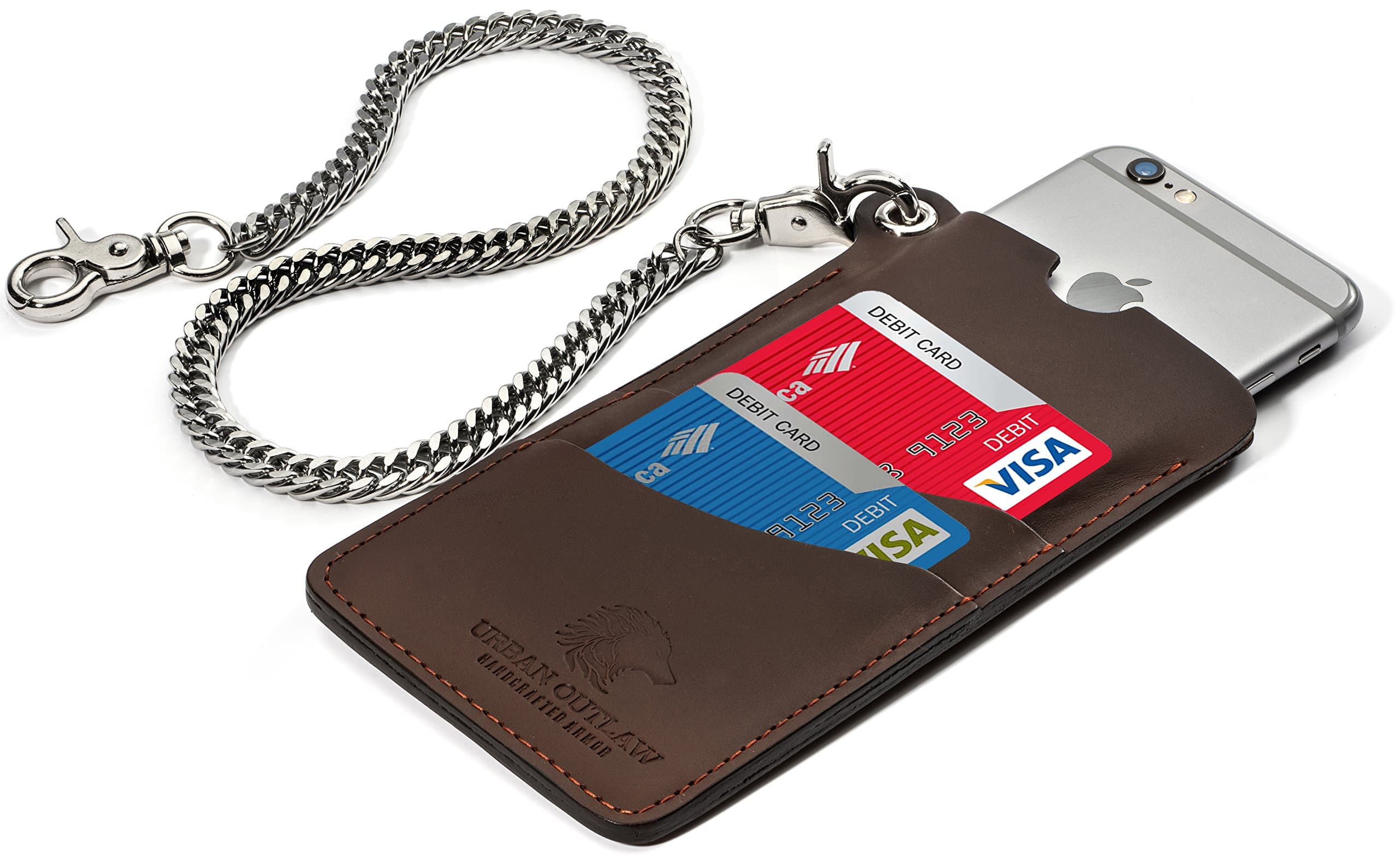 Urban Outlaw Leather case for iPhone 6: Durable Genuine - 18” Non-Kink Chain