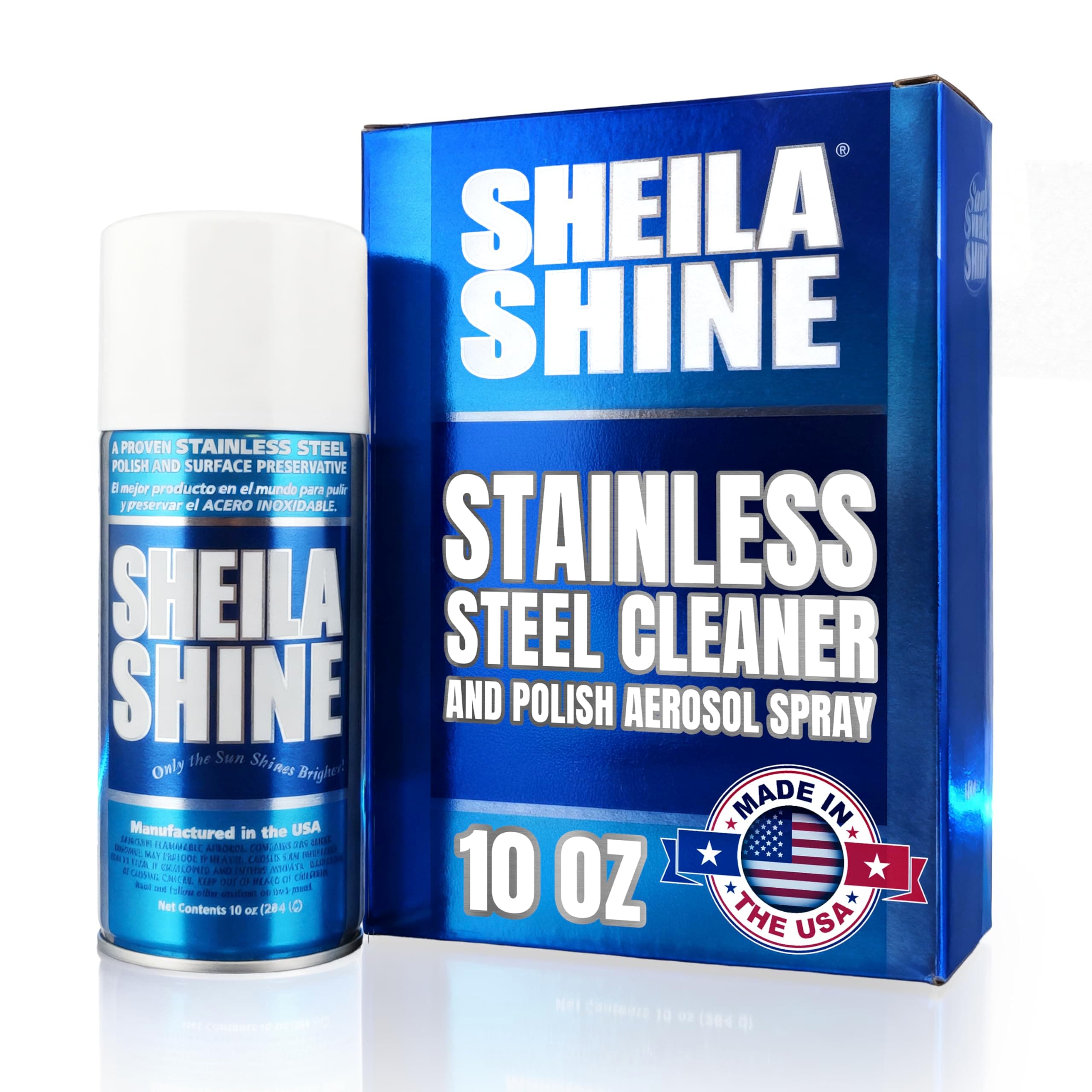 10oz Stainless Steel Cleaner and Polish - Cleans, Polishes & Protects Kitchen Appliances, Refrigerators, Sinks, Ovens & Grills - Residue, Streak Free Shine - Stainless Steel Cleaner Spray