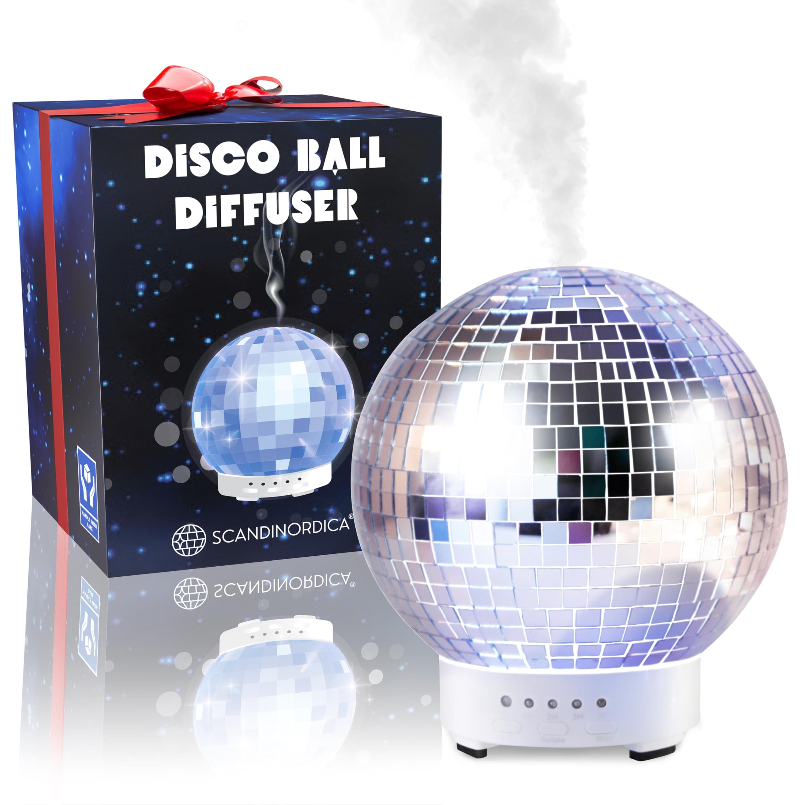 Disco Ball Diffuser Rotating - Mirror Essential Oil Diffuser with Whisper Quiet Operation, 7 Color Light & 4 Time Settings, Cute Home, Office Decor | Aromatherapy Diffuser for Medium Room
