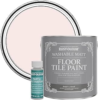 Rust-Oleum Pink Washable Matt Floor Tile Paint - China Rose 2.5L