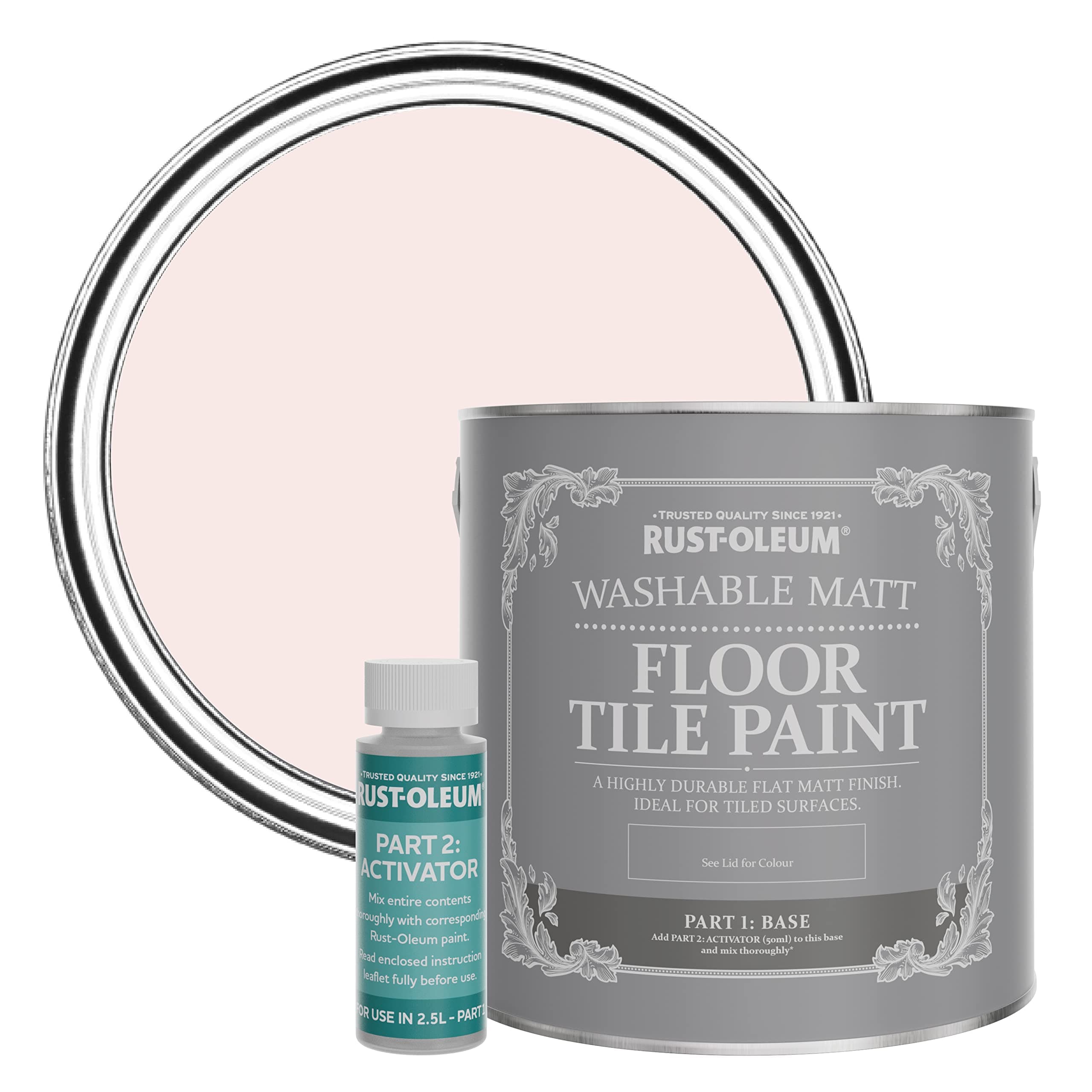 Rust-Oleum Pink Washable Matt Floor Tile Paint - China Rose 2.5L