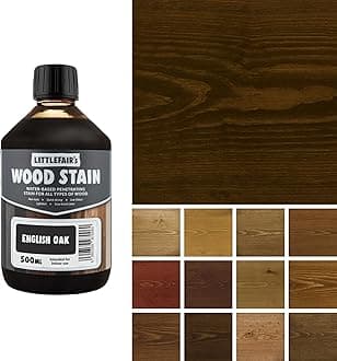 Littlefair's Wood Stain Water-Based - (English Oak) – Non-Toxic, Eco-Friendly & Quick Drying - Easy-to-Apply, Concentrated Formula for All Wood Types – 500ml