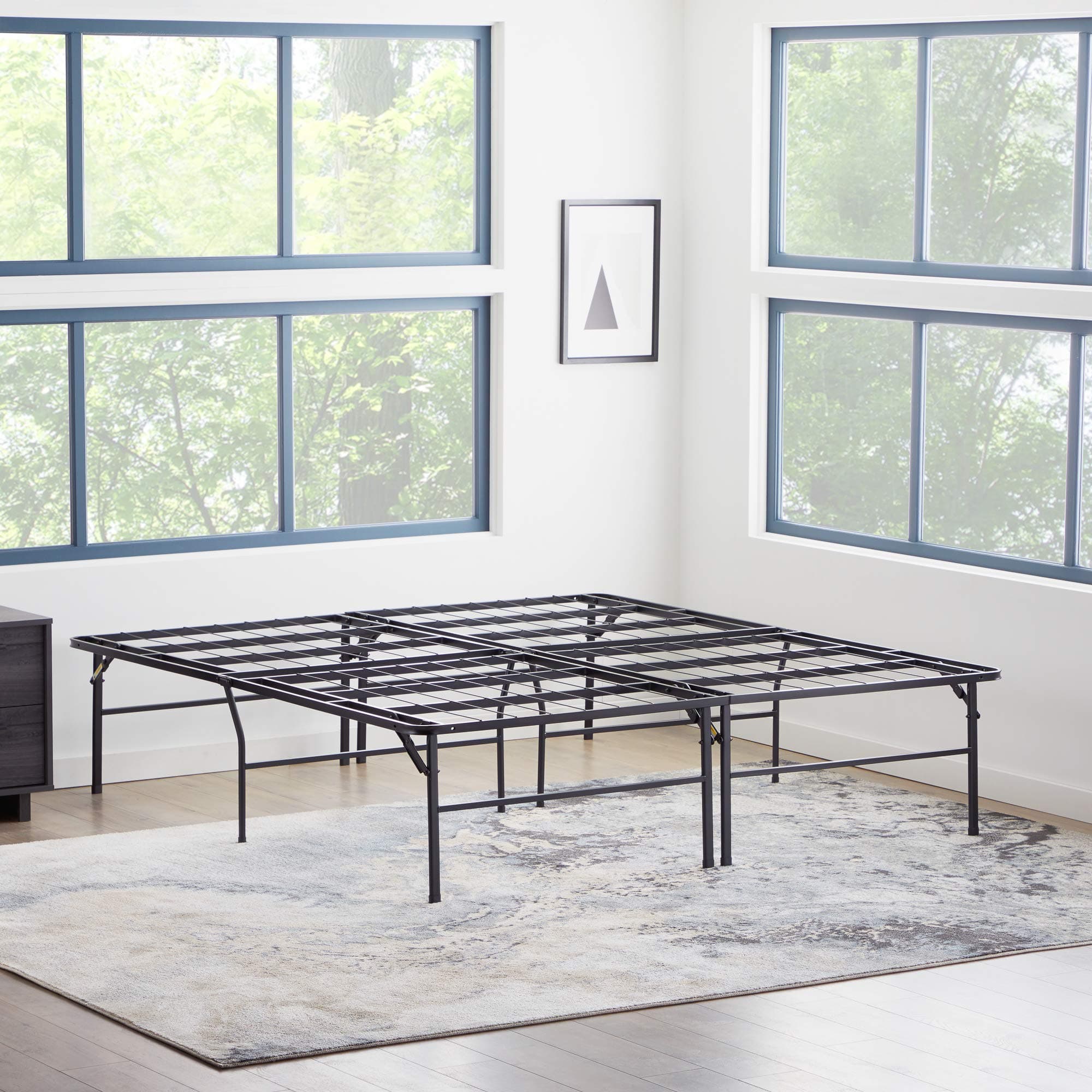 MALOUF HIGHRISE Folding Metal Bed Frame 14 or 18 Inch High Platform Bed Base – Strong and Sturdy Support – Quiet, Noise Free – Full