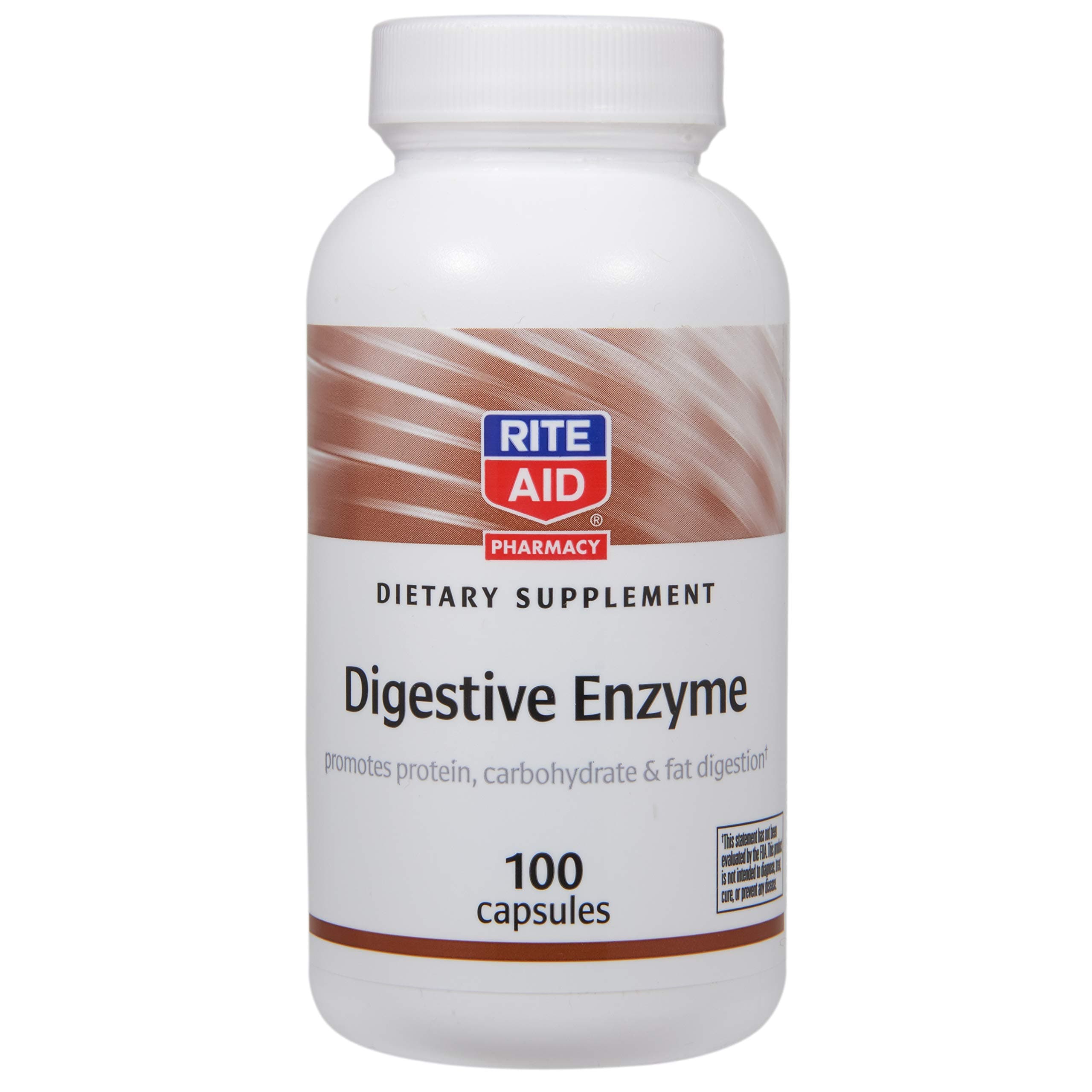 Rite Aid Dietary Supplement Digestive Enzyme Capsules - 100 Count - Promotes Protein, Carbohydrate & Fat Digestion - Gut Health Supplement for Women - Womens Probiotics for Gut Health - Ion Gut Health