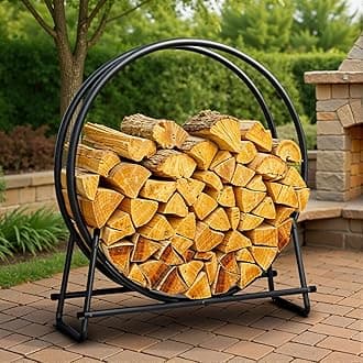 IDZO 41in Firewood Rack, 400lbs Load Capacity, Rust Resistant Steel, Black, Wood Storage